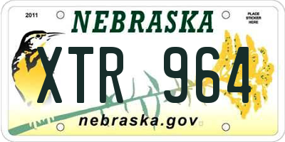 NE license plate XTR964