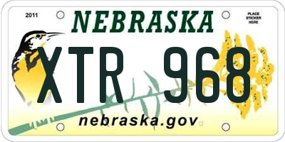 NE license plate XTR968