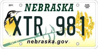 NE license plate XTR981