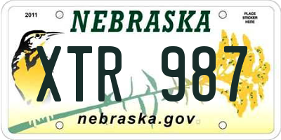 NE license plate XTR987