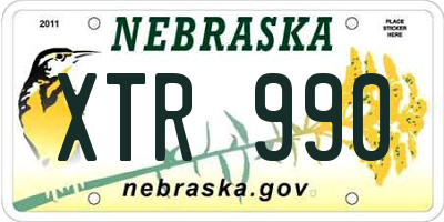 NE license plate XTR990
