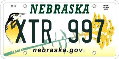 NE license plate XTR997