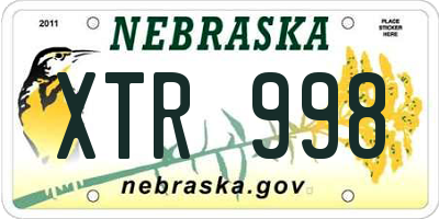 NE license plate XTR998