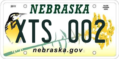 NE license plate XTS002