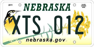 NE license plate XTS012