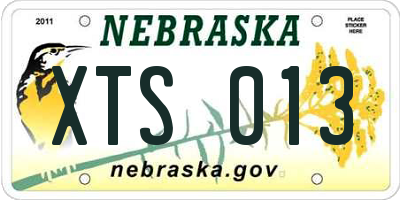 NE license plate XTS013