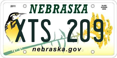 NE license plate XTS209