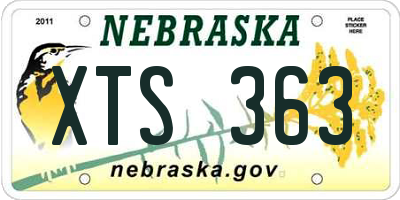 NE license plate XTS363