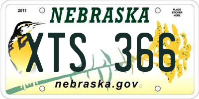NE license plate XTS366
