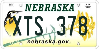 NE license plate XTS378
