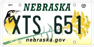 NE license plate XTS651