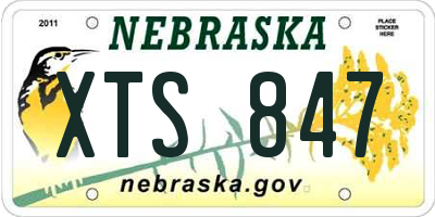 NE license plate XTS847