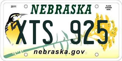 NE license plate XTS925