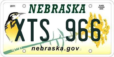 NE license plate XTS966