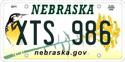 NE license plate XTS986