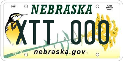 NE license plate XTT000