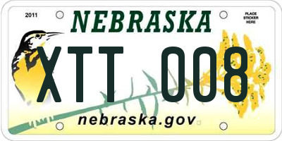 NE license plate XTT008