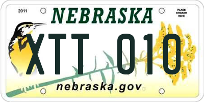 NE license plate XTT010