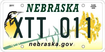 NE license plate XTT011