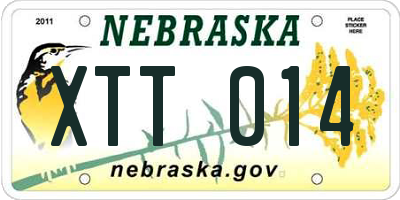 NE license plate XTT014