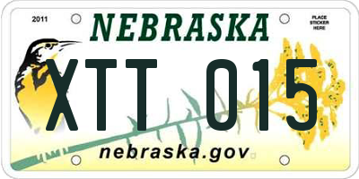NE license plate XTT015