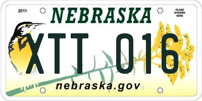 NE license plate XTT016