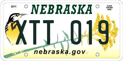 NE license plate XTT019