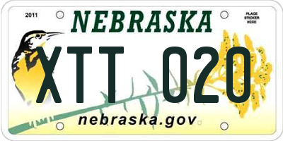 NE license plate XTT020