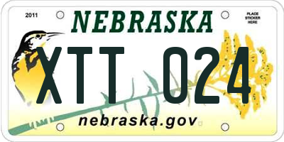 NE license plate XTT024