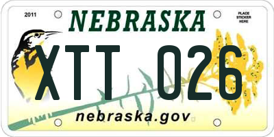 NE license plate XTT026