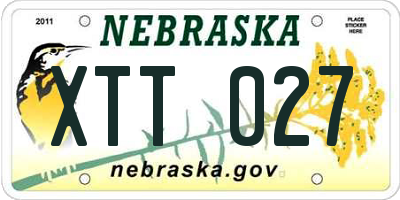 NE license plate XTT027