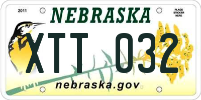 NE license plate XTT032