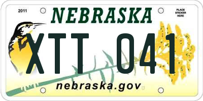 NE license plate XTT041