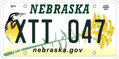 NE license plate XTT047