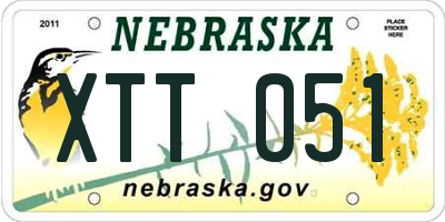NE license plate XTT051