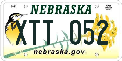 NE license plate XTT052