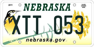NE license plate XTT053