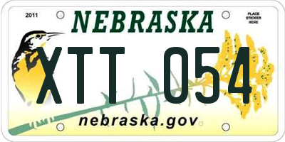 NE license plate XTT054