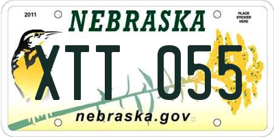 NE license plate XTT055