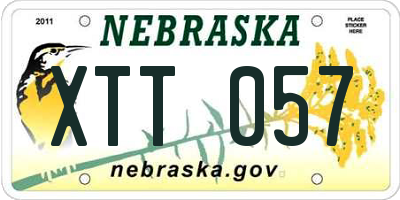 NE license plate XTT057