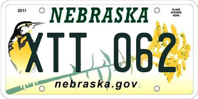 NE license plate XTT062