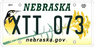 NE license plate XTT073
