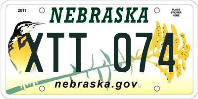 NE license plate XTT074