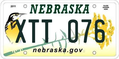 NE license plate XTT076