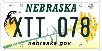 NE license plate XTT078