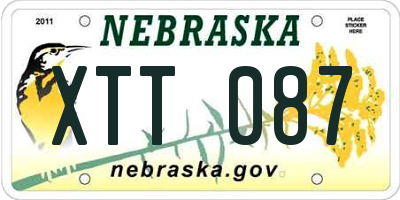 NE license plate XTT087