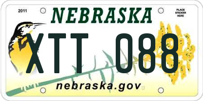 NE license plate XTT088