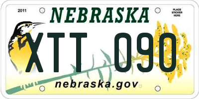 NE license plate XTT090