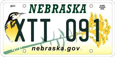 NE license plate XTT091