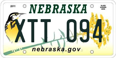 NE license plate XTT094